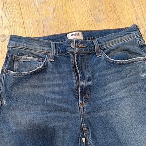 Agolde Kye Midrise  Women's Medium Blue Straight Jeans